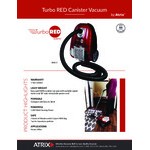 Atrix AHC-1 Turbo Red 6 Qt. Variable Speed Canister Vacuum with HEPA Filtration and Tool Kit - 120V, 1400W