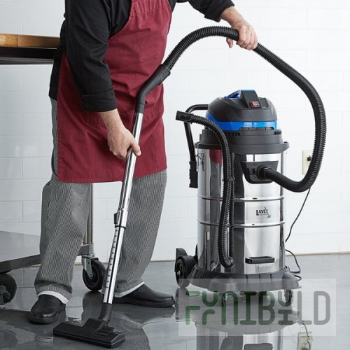 Lavex 13 Gallon Stainless Steel Commercial Wet / Dry Vacuum with Toolkit - 100-120V, 1200W