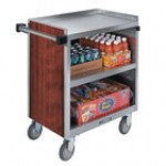 Lakeside 844HRM 3 Shelf Heavy Duty Stainless Steel Utility Cart with Enclosed Base and Hard Rock Maple Finish - 22 1/2 Lakeside 844HRM 3 Shelf Heavy Duty Stainless Steel Utility Cart with Enclosed Base and Hard Rock Maple Finish - 22 1/2