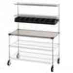 Metro CR2448DSS Drive-Thru Order Staging Prep Cart with Wire Shelving - 49 3/4