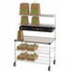 Metro CR2448DSS Drive-Thru Order Staging Prep Cart with Wire Shelving - 49 3/4