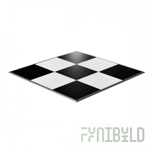 California Portable Dance Floor 12' x 12' Black and White Checker Composite Laminate Portable Dance Floor
