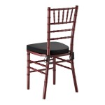 Lancaster Table & Seating Mahogany Wood Chiavari Chair with Black Cushion Lancaster Table & Seating Mahogany Wood Chiavari Chair with Black Cushion