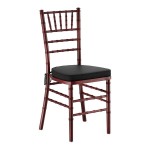 Lancaster Table & Seating Mahogany Wood Chiavari Chair with Black Cushion Lancaster Table & Seating Mahogany Wood Chiavari Chair with Black Cushion