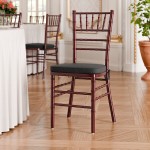 Lancaster Table & Seating Mahogany Wood Chiavari Chair with Black Cushion Lancaster Table & Seating Mahogany Wood Chiavari Chair with Black Cushion