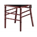 Lancaster Table & Seating Mahogany Wood Chiavari Chair with Black Cushion Lancaster Table & Seating Mahogany Wood Chiavari Chair with Black Cushion