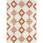 Abani Casa Collection 4' x 6' Orange / Cream Southwestern Geometric Tribal Diamond Area Rug