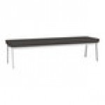 Lesro Newport Patriot Plus Charcoal Vinyl 3-Seat Bench with Silver Powder-Coated Steel Legs Lesro Newport Patriot Plus Charcoal Vinyl 3-Seat Bench with Silver Powder-Coated Steel Legs