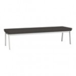 Lesro Newport Patriot Plus Charcoal Vinyl 3-Seat Bench with Silver Powder-Coated Steel Legs Lesro Newport Patriot Plus Charcoal Vinyl 3-Seat Bench with Silver Powder-Coated Steel Legs