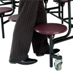 National Public Seating MTS8 8 Foot Mobile Cafeteria Table with Particleboard Core and 8 Stools