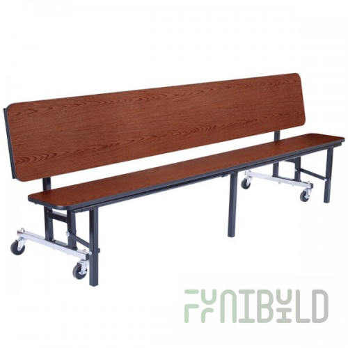 National Public Seating CBG72-PWTMPC 6' Mobile Convertible Bench Unit with T-Molding Edge