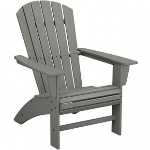 POLYWOOD Nautical Slate Gray Curveback Adirondack Chair