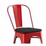 Lancaster Table & Seating Alloy Ruby Red Outdoor Cafe Chair with Black Fabric Magnetic Cushion Lancaster Table & Seating Alloy Ruby Red Outdoor Cafe Chair with Black Fabric Magnetic Cushion