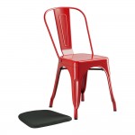 Lancaster Table & Seating Alloy Ruby Red Outdoor Cafe Chair with Black Fabric Magnetic Cushion Lancaster Table & Seating Alloy Ruby Red Outdoor Cafe Chair with Black Fabric Magnetic Cushion