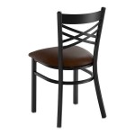 Lancaster Table & Seating Black Finish Cross Back Chair with 2 1/2