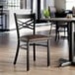 Lancaster Table & Seating Black Finish Cross Back Chair with 2 1/2