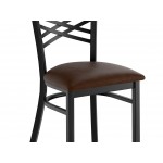 Lancaster Table & Seating Black Finish Cross Back Chair with 2 1/2