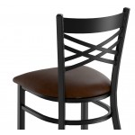 Lancaster Table & Seating Black Finish Cross Back Chair with 2 1/2