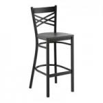 Lancaster Table & Seating Black Finish Cross Back Chair with 2 1/2