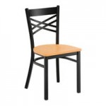 Lancaster Table & Seating Black Finish Cross Back Chair with 2 1/2