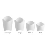 Choice 9 oz. Extra Large White Paper French Fry Scoop / Tray - 50/Pack