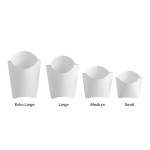 Choice 9 oz. Extra Large White Paper French Fry Scoop / Tray - 50/Pack