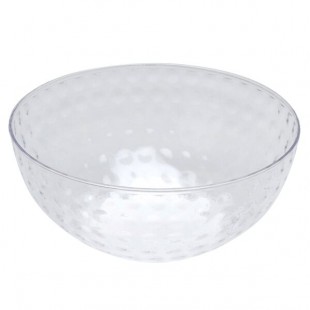 Fineline GBL677.CL Platter Pleasers 96 oz. Clear Large Polystyrene Dimpled Bowl - 24/Case