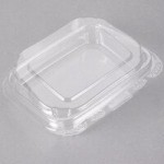 Placon 13 oz. Tamper-Evident Tamper Resistant Recycled PET 3 Compartment Clear Take Out Container - 200/Case