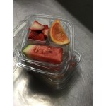 Placon 13 oz. Tamper-Evident Tamper Resistant Recycled PET 3 Compartment Clear Take Out Container - 200/Case