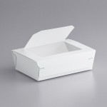 Bio-Pak 03BPPROTWM Protect Tamper-Evident White Paper #3 Windowed Take-Out Container 7 3/4