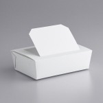 Bio-Pak 03BPPROTWM Protect Tamper-Evident White Paper #3 Windowed Take-Out Container 7 3/4