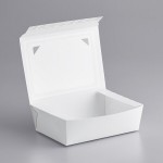 Bio-Pak 03BPPROTWM Protect Tamper-Evident White Paper #3 Windowed Take-Out Container 7 3/4