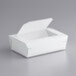 Bio-Pak 03BPPROTWM Protect Tamper-Evident White Paper #3 Windowed Take-Out Container 7 3/4
