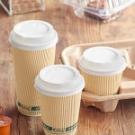 Choice White Hot Paper Cup Travel Lid for 10-24 oz. Standard Cups and 8 oz. Squat Cups - 1,000/Case
