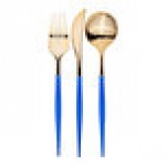 Sophistiplate Bella Gold / China Blue Extra Heavy Weight Plastic Cutlery - 288/Case