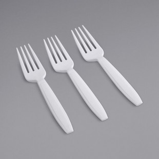 Fineline Flairware Heavy Weight White Fork - 1,000/Case