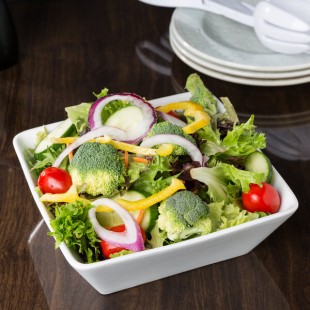 Libbey Slate 50 oz. Ultra Bright White Square Porcelain Bowl - Sample