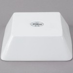 Libbey Slate 50 oz. Ultra Bright White Square Porcelain Bowl - Sample