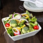 Libbey Slate 50 oz. Ultra Bright White Square Porcelain Bowl - Sample