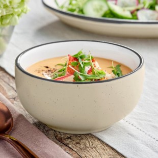 Acopa Embers 10 oz. Cream White Matte Stoneware Bowl - Sample Acopa Embers 10 oz. Cream White Matte Stoneware Bowl - Sample
