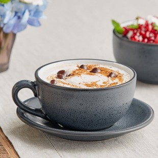 Acopa Embers 10 oz. Midnight Blue Matte Stoneware Cup - Sample Acopa Embers 10 oz. Midnight Blue Matte Stoneware Cup - Sample