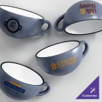 Acopa Embers 10 oz. Midnight Blue Matte Stoneware Cup - Sample