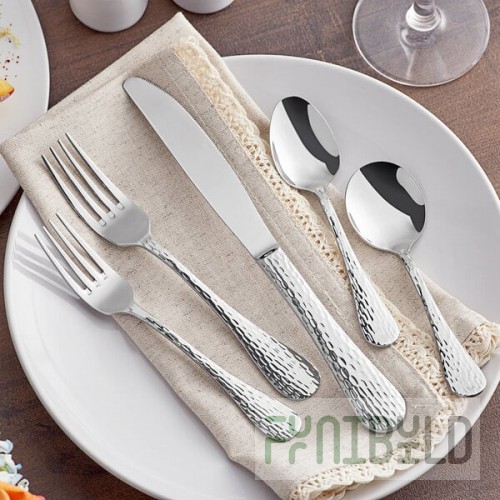 Acopa Inspira 18/8 Stainless Steel Extra Heavy Weight Flatware 5-Piece Set - Sample