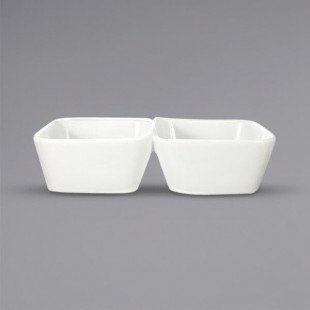 International Tableware Elite 10 oz. Bright White 2-Compartment Porcelain Bowl - 12/Case International Tableware Elite 10 oz. Bright White 2-Compartment Porcelain Bowl - 12/Case