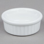 Tuxton BPX-0162 1.5 oz. Porcelain White Fluted China Ramekin - 48/Case