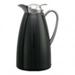 Service Ideas Classy 33.8 oz. Red Powder-Coated Stainless Steel Insulated Coffee Carafe / Server with Push-Button Lid CJZS1RED
