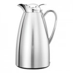 Service Ideas Classy 33.8 oz. Red Powder-Coated Stainless Steel Insulated Coffee Carafe / Server with Push-Button Lid CJZS1RED