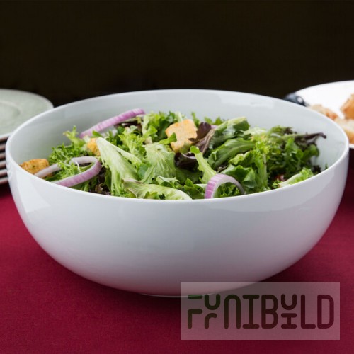 CAC MXS-11 5 Qt. Bright White Porcelain Salad Bowl - 6/Case
