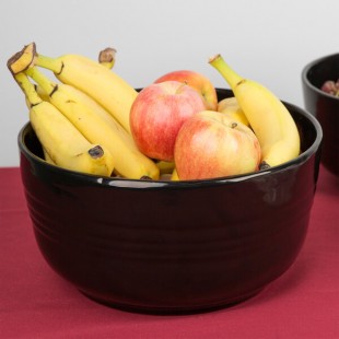 TableCraft CW3180BK 6.75 Qt. Black Cast Aluminum Fruit Bowl