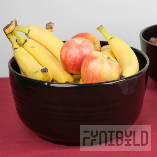 TableCraft CW3180BK 6.75 Qt. Black Cast Aluminum Fruit Bowl